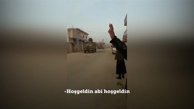 TSK konvoyu Suriye'de böyle karşılandı!