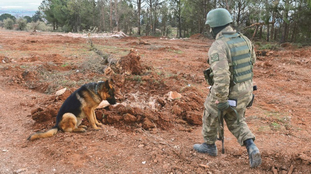 Burseya Dağı’nda örgüt mensuplarınca tuzaklanan patlayıcılar, uzman ekiplerce temizleniyor.