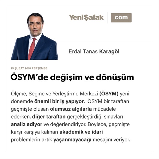 ÖSYM’de değişim ve dönüşüm