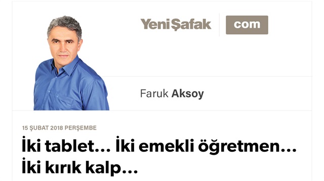 İki tablet… İki emekli öğretmen… İki kırık kalp…