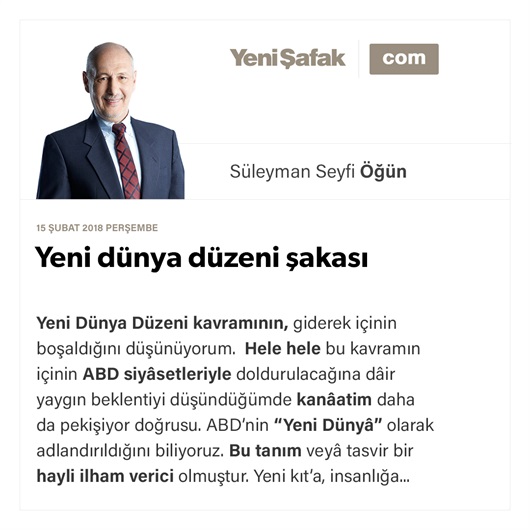Yeni dünya düzeni şakası