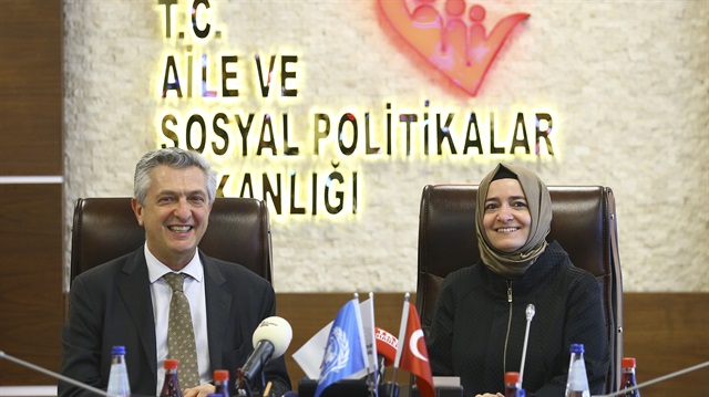 Aile ve Sosyal Politikalar Bakanı Kaya, BM Mülteciler Yüksek Komiseri Grandi'yi kabul etti
