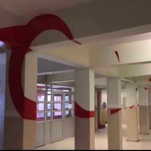 Öğrencilerden okul duvarına müthiş sanat