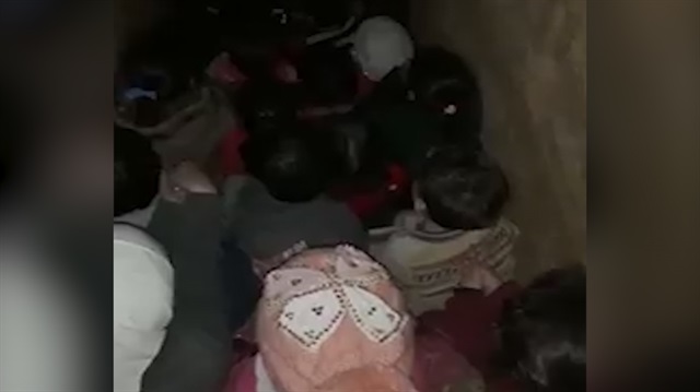 Doğu Guta'da sığınaktaki çocuklar Nas ve Felak surelerini okudu
