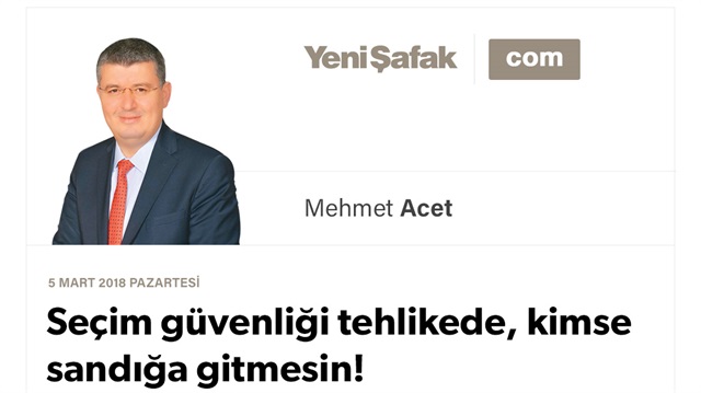 Seçim güvenliği tehlikede, kimse sandığa gitmesin!