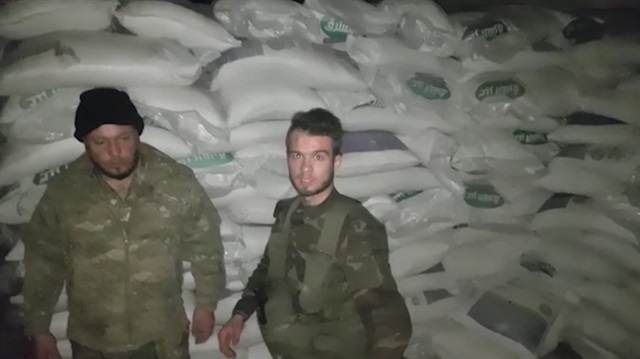 Afrin'de PKK'nın şeker karaborsası ele geçirildi