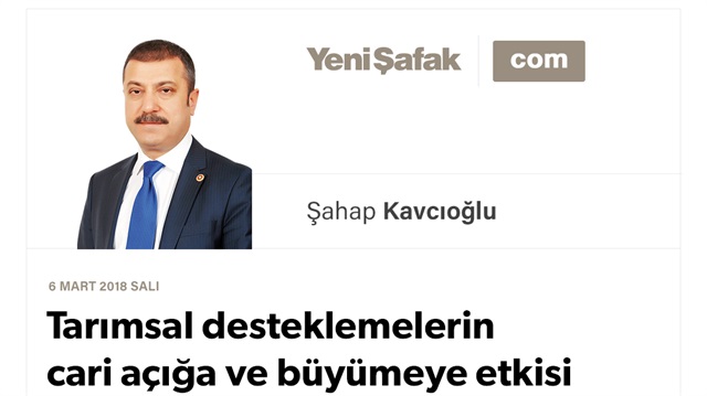 Tarımsal desteklemelerin cari açığa ve büyümeye etkisi