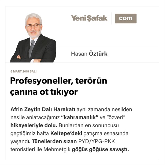 Profesyoneller, terörün çanına ot tıkıyor