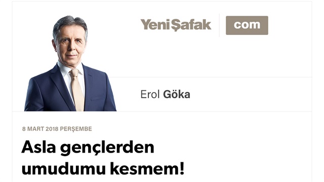 Asla gençlerden umudumu kesmem!