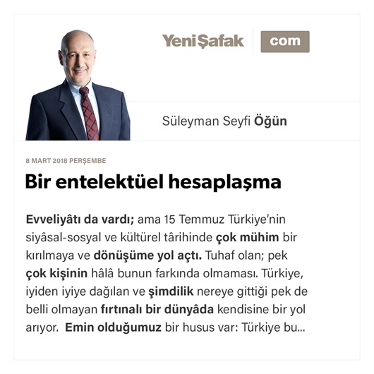 Bir entelektüel hesaplaşma