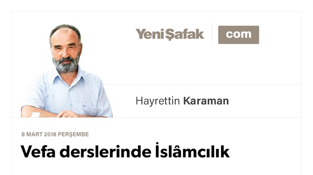 Vefa derslerinde İslâmcılık