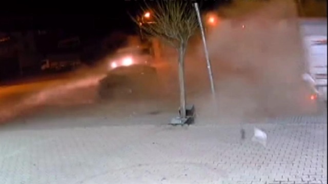 Polisten kaçan şüphelinin kaza anı kamerada