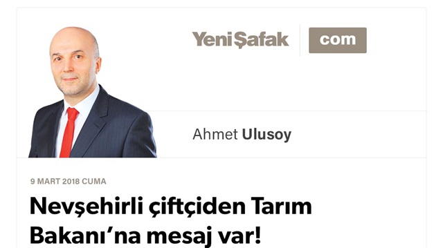 Nevşehirli çiftçiden Tarım Bakanı’na mesaj var!