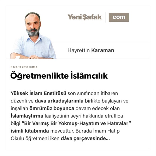 Öğretmenlikte İslâmcılık