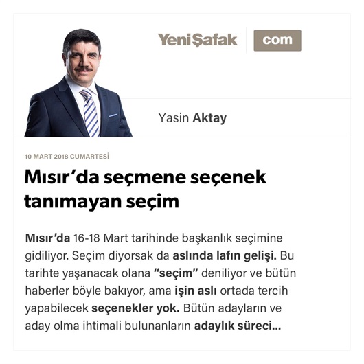 Mısır’da seçmene seçenek tanımayan seçim