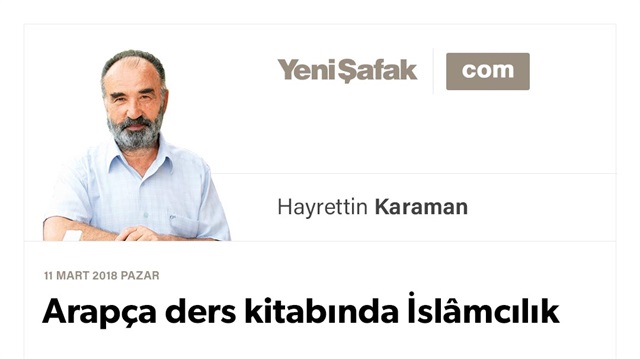 Arapça ders kitabında İslâmcılık