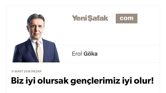 Biz iyi olursak gençlerimiz iyi olur!