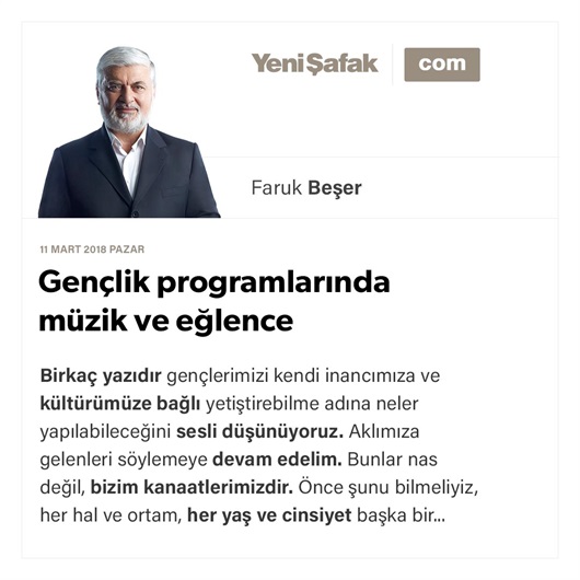 Gençlik programlarında müzik ve eğlence
