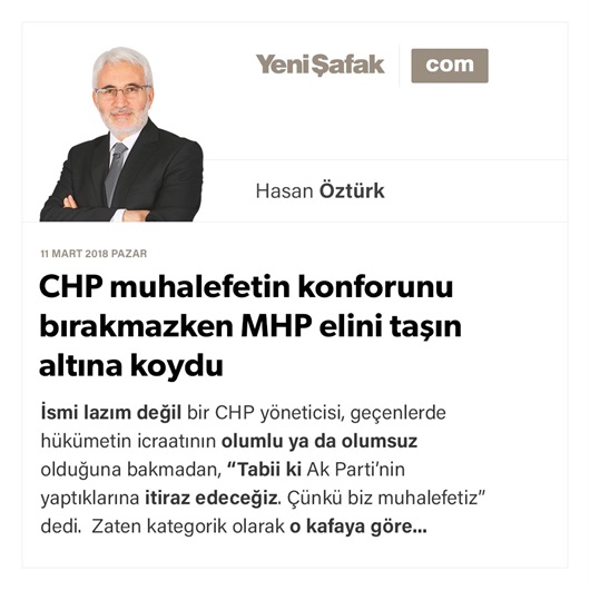 CHP muhalefetin konforunu bırakmazken MHP elini taşın altına koydu