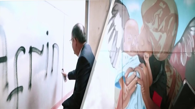 Mehmet Özhaseki, sprey boyayı eline alıp grafiti yaptı