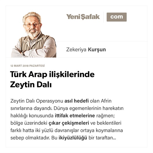 Türk Arap ilişkilerinde Zeytin Dalı