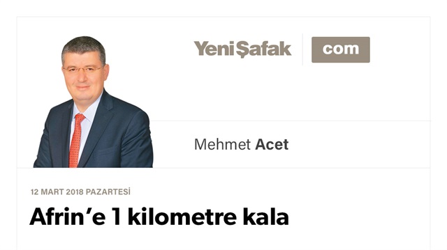 Afrin’e 1 kilometre kala
