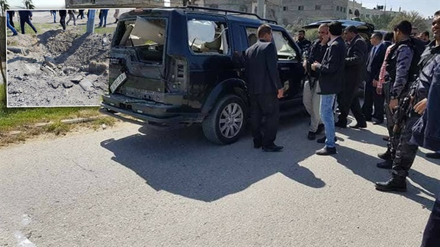Patlama sebebiyle konvoyda bulunan araçlarda hasar meydana geldi.