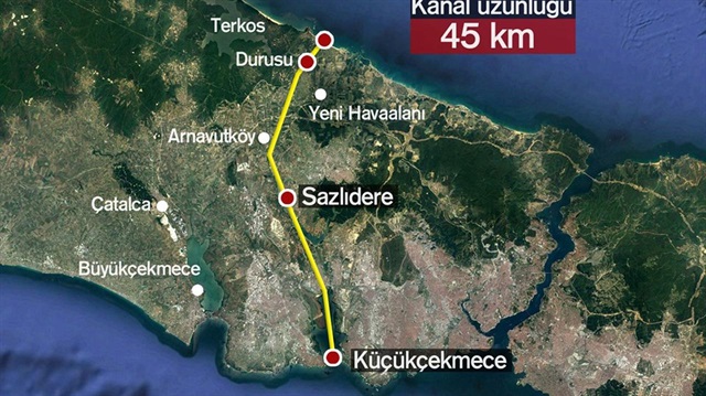 Kanal İstanbul, Küçükçekmece ve Terkos arasında yapılacak.