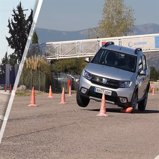 Sandero 72 km hızla manevra testinde takla atıyordu