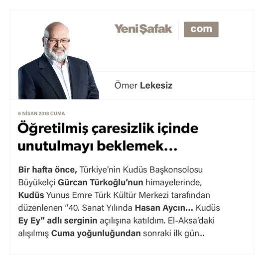 Öğretilmiş çaresizlik içinde unutulmayı beklemek...
