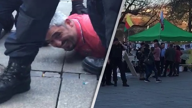 Almanya’da terör sevicilerin standına girip hesap sorunca…