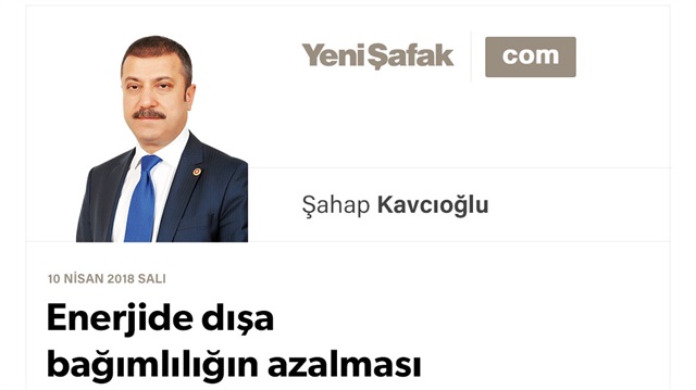 Enerjide dışa bağımlılığın azalması