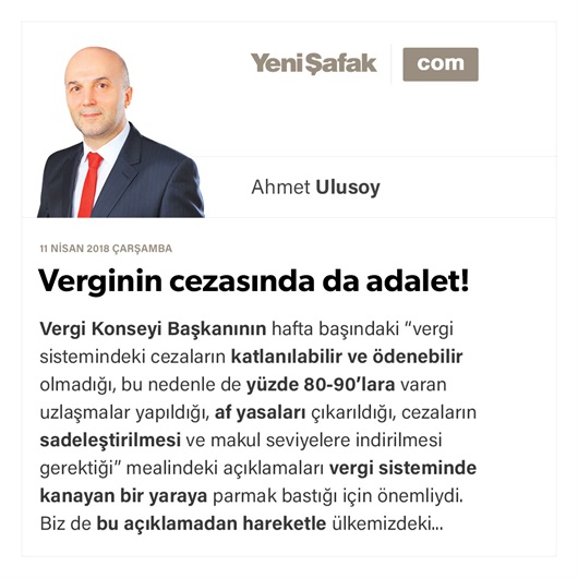 Verginin cezasında da adalet!