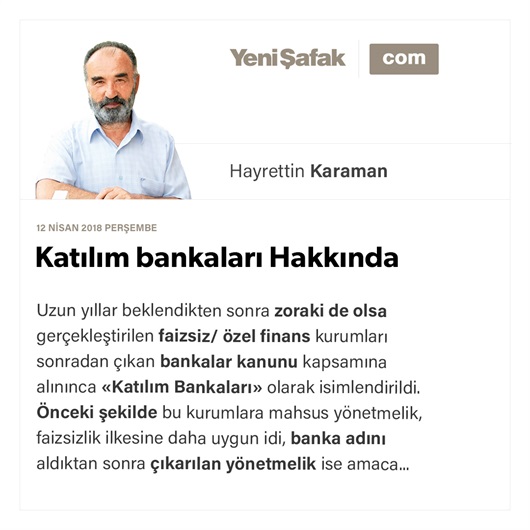 Katılım bankaları hakkında