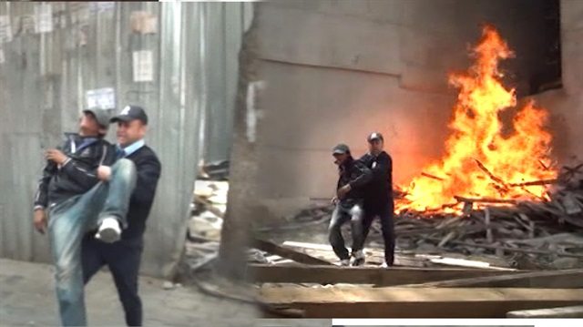 Kahraman polis yaralı genci alevlerin ortasından böyle kurtardı!