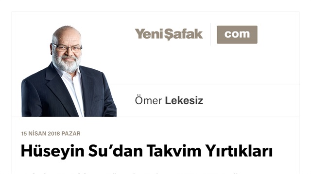 Hüseyin Su’dan Takvim Yırtıkları