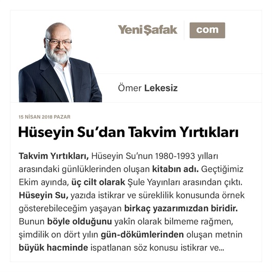 Hüseyin Su’dan Takvim Yırtıkları