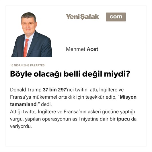 Böyle olacağı belli değil miydi?