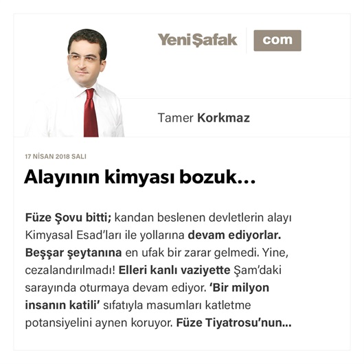 Alayının kimyası bozuk...