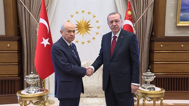 Erdoğan ve Bahçeli Külliye'de bir araya geldi