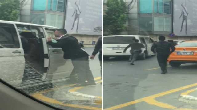 Atatürk Havalimanı’nda UBER aracına saldırı kamerada