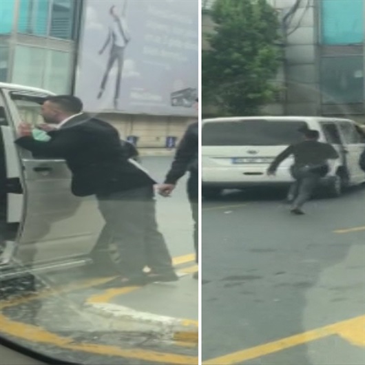 Atatürk Havalimanı’nda UBER aracına saldırı kamerada