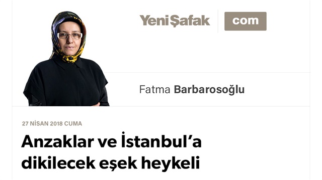 Anzaklar ve İstanbul’a dikilecek eşek heykeli