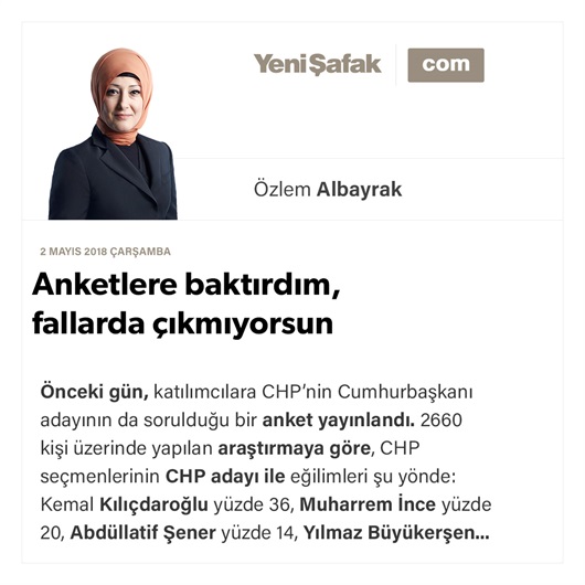 Anketlere baktırdım, fallarda çıkmıyorsun