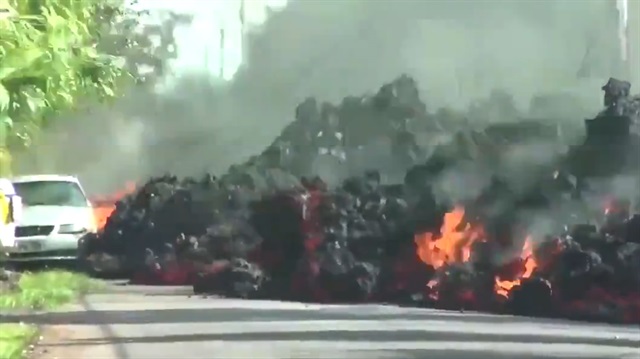 Lavlar otomobili böyle küle çevirdi