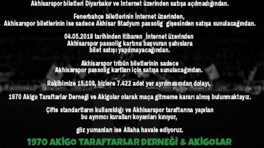 1970 Akigo Taraftarlar Derneği'nin açıklaması.