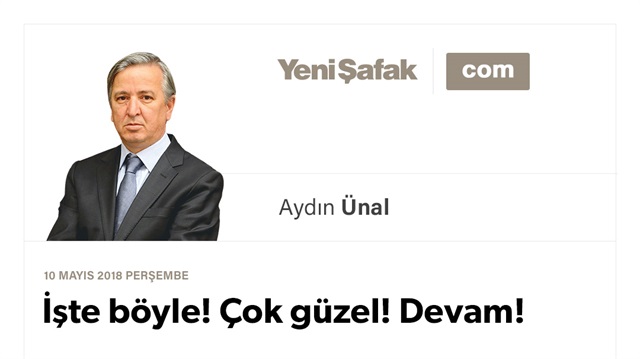İşte böyle! Çok güzel! Devam!