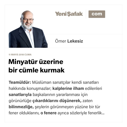 Minyatür üzerine bir cümle kurmak