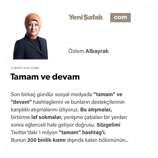 Tamam ve devam