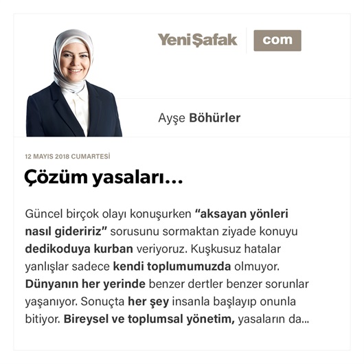 Çözüm yasaları…